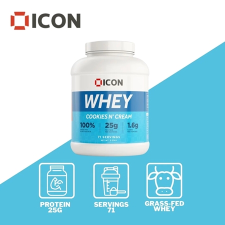 Icon Cookies and Cream Grass Fed Whey Protein