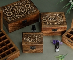 Mango wood essential oil storage boxes