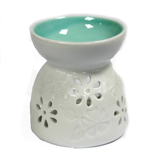 Ceramic Floral White Oil Burner