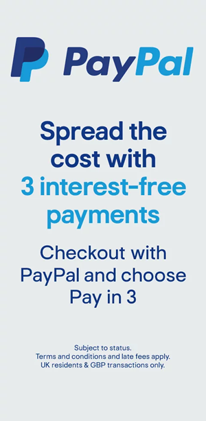 Spread the cost with Paypal, 3 months interest free